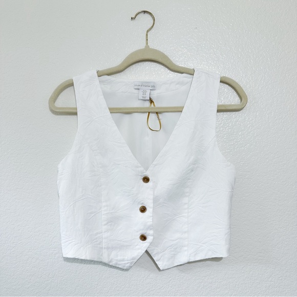 House of Harlow 1960 White Jacquard Vest - Picture 2 of 4